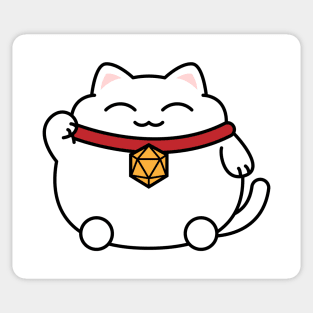 Cat with Polyhedral 20 Sided Dice Nerdy Cats Lover Sticker